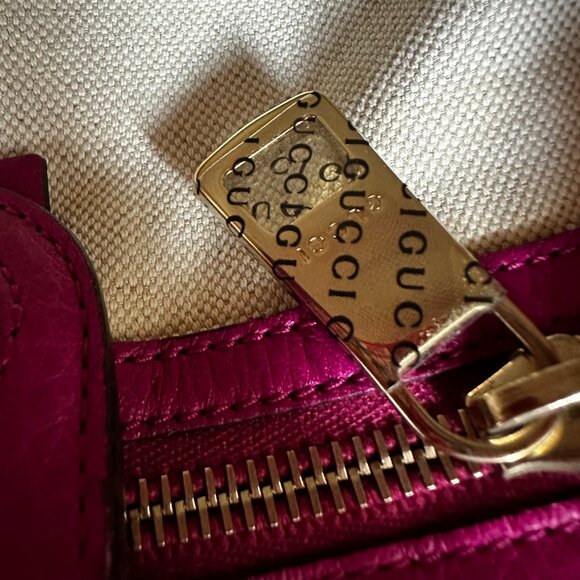 Gucci Pink Bamboo Shopper Leather Satchel - Picture 9 of 16